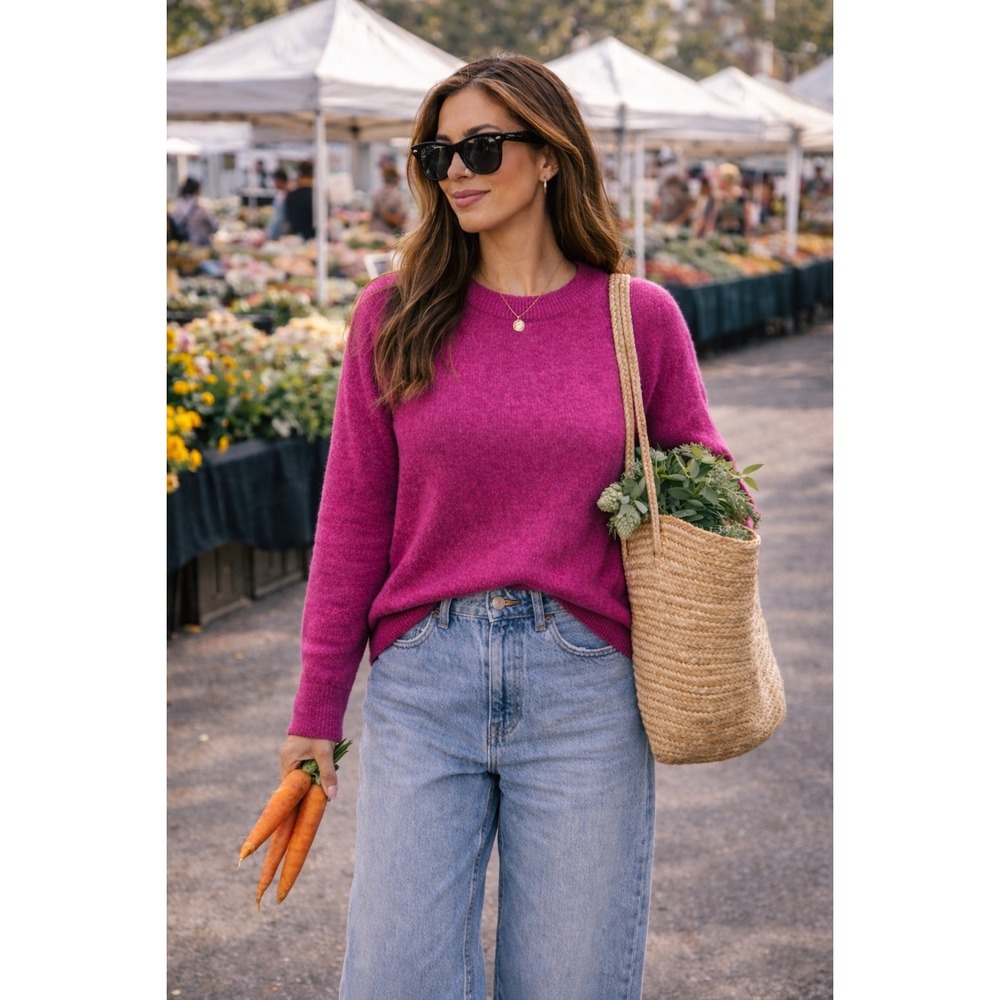 Samsøe Samsøe Beetroot Purple Mel Knit Sweater Size S